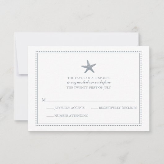 Graceful Starfish | HochzeitsrSVP RSVP Karte (Vorderseite)