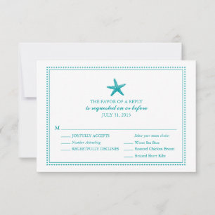 Graceful Starfish   HochzeitsrSVP RSVP Karte