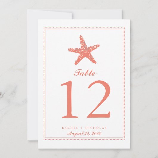 Graceful Starfish | TISCHNUMMER (Rückseite)