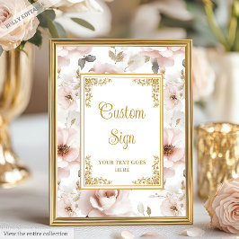 Graceful staubige rosa Blume Gold Akzente Brauch Poster