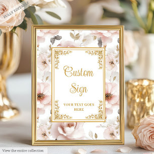 Graceful staubige rosa Blume Gold Akzente Brauch Poster