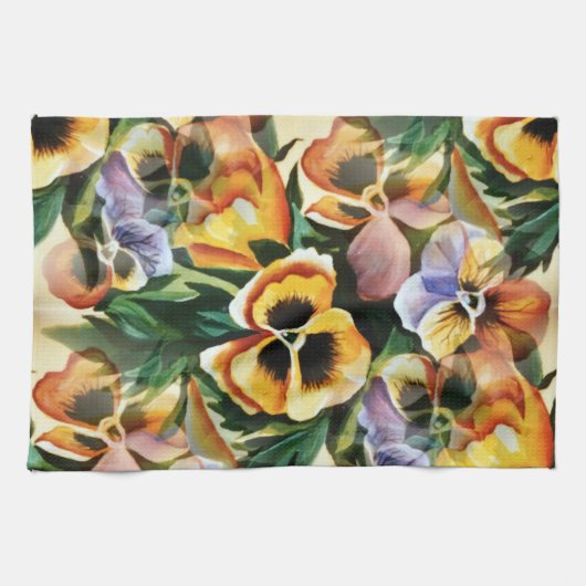 Graceful Stylish Gorgeous Vintag Pattern Stiefmütt Geschirrtuch (Horizontal)