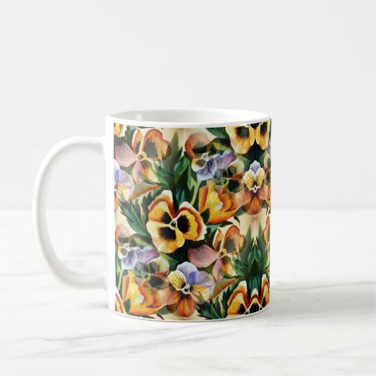 Graceful Stylish Gorgeous Vintag Pattern Stiefmütt Kaffeetasse (Links)