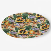 Graceful Stylish Gorgeous Vintag Pattern Stiefmütt Pappteller (Schrägansicht)