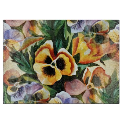Graceful Stylish Gorgeous Vintag Pattern Stiefmütt Schneidebrett (Vorderseite)