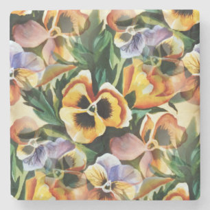 Graceful Stylish Gorgeous Vintag Pattern Stiefmütt Steinuntersetzer