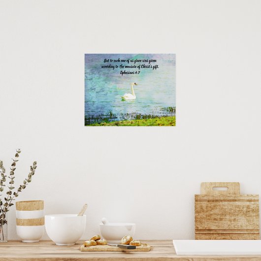 Graceful Swan and Bible Scripting Poster (Küche)