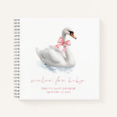 Graceful Swan Baby Shower Guest Book Notizblock (Vorderseite)