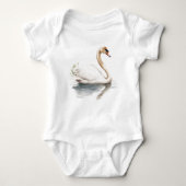Graceful Swan Gliding auf dem Teich Baby Strampler (Vorderseite)