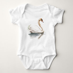 Graceful Swan Gliding auf dem Teich Baby Strampler