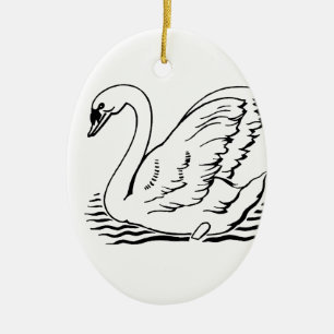 Graceful Swan Keramikornament