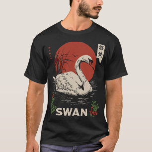 Graceful Swan Lake Serenity Vintages Design T-Shirt