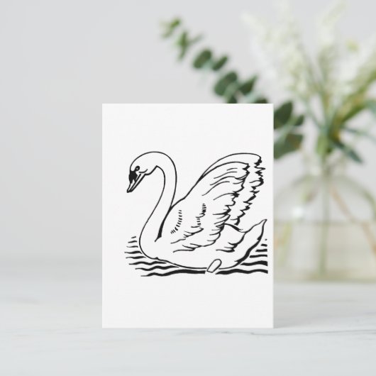 Graceful Swan Postkarte (Stehend Vorderseite)