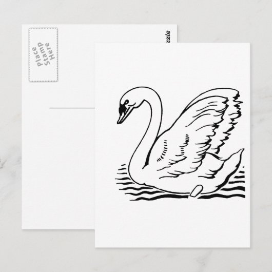 Graceful Swan Postkarte (Vorne/Hinten)