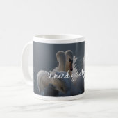 Graceful Swan: Romantisch 'Ich brauche dich von me Kaffeetasse (Vorderseite Links)