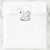 Graceful Swan Runder Aufkleber (Tasche)