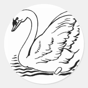 Graceful Swan Runder Aufkleber