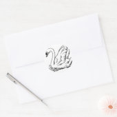 Graceful Swan Runder Aufkleber (Umschlag)