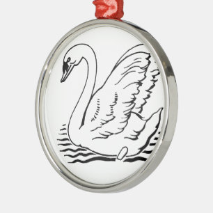 Graceful Swan Silbernes Ornament