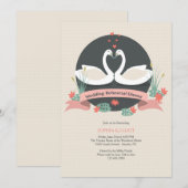 Graceful Swans Hochzeit Probe Dinner Einladung (Vorne/Hinten)