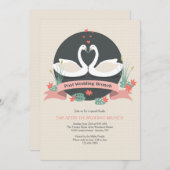 Graceful Swans Post Wedding Brunch Einladung (Vorne/Hinten)