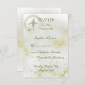 Graceful Taufe RSVP Karte (Vorne/Hinten)