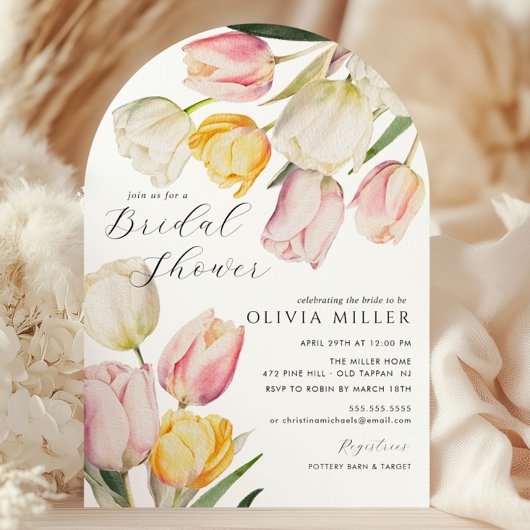 Graceful Tulips Bridal Dusche Einladung