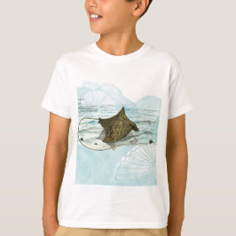 Graceful Underwater handbemalt Verzierter Adlerstr T-Shirt