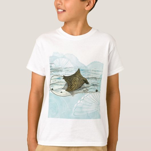 Graceful Underwater handbemalt Verzierter Adlerstr T-Shirt (Vorderseite)