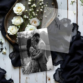 Graceful Vellum Transparency Elegant Black & White Pergament Einladungen