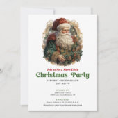 Graceful Victorian Santa Christmas party invite Einladung (Vorderseite)