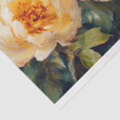 Graceful White Chicken Gelb Blüten Dekoupage Seidenpapier (Ausschnitt)