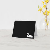 Graceful White Swan auf schwarzen Mitteilungskarte (Gelbe Blume)