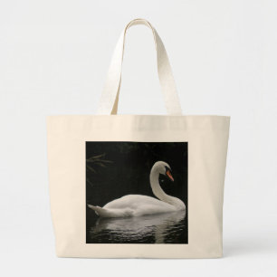 Graceful White Swan Bag Jumbo Stoffbeutel
