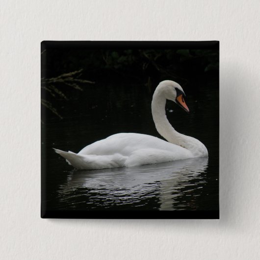 Graceful White Swan Button (Vorderseite)