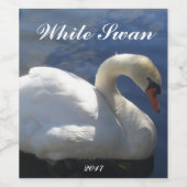 Graceful White Swan Foto Personalisiert Weinetikett (Einzelnes Label)