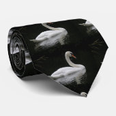 Graceful White Swan Krawatte (Gerollt)
