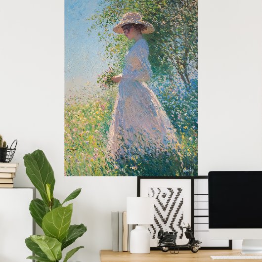 Graceful Women in Sunlit Meadow - Impressionist Poster (Heimbüro)