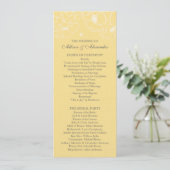 Graceful Yellow Poppy Floral Wedding Programm (Stehend Vorderseite)