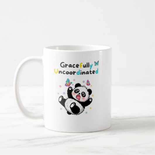 Gracefully Uncoordinated Cute Panda Kaffeetasse (Links)