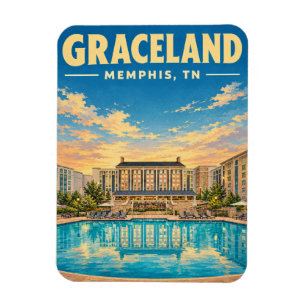 Graceland Memphis Tennessee Vintage Reisegeschenke Magnet