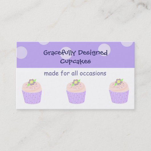 Gracevoll entworfene Cupcakes Visitenkarte (Vorderseite)