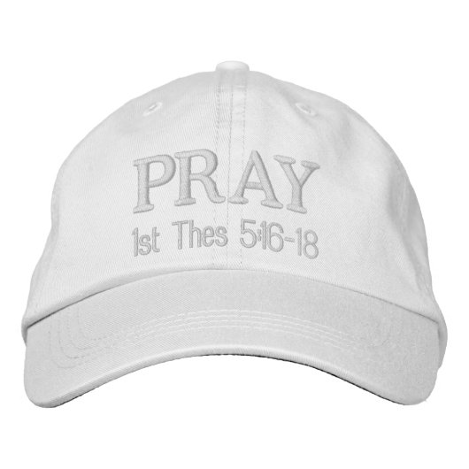GraceWear - Pray Hat - White Stitching Bestickte Baseballkappe (Vorderseite)