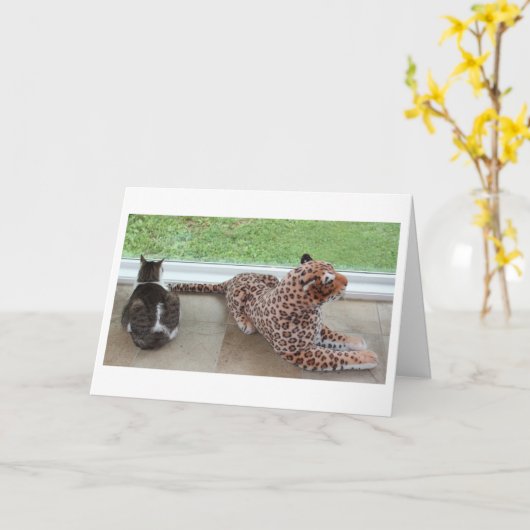 Gracey und fauler Leopard Karte (Gelbe Blume)