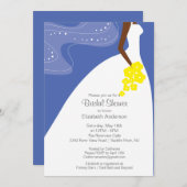 Gracful African American Bride Brautparty Einladung (Vorne/Hinten)