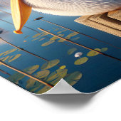 Gracful American White Pelican in Serene Wetlands Poster (Ecke)