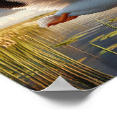 Gracful American White Pelican in Serene Wetlands Poster (Ecke)