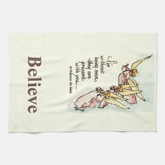 Gracful Angeles Bringen Comfort Sprichwort Aquarel Geschirrtuch (Horizontal)