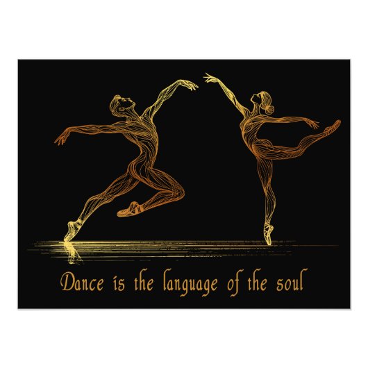 Gracful Ballet Dancers in eleganter Golden Line Ar Fotodruck (Vorne)