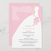 Gracful Brautdusche Einladung Rosa (Vorne/Hinten)